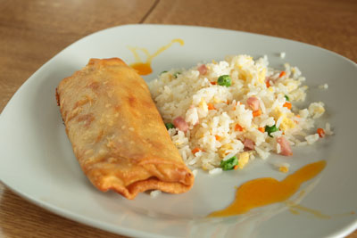 Plate of Asian food